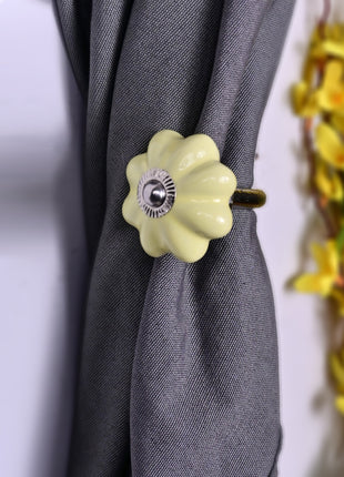 Curtain Tie Backs Hook Decorative Wall Hook-Yellow (Set of Two)