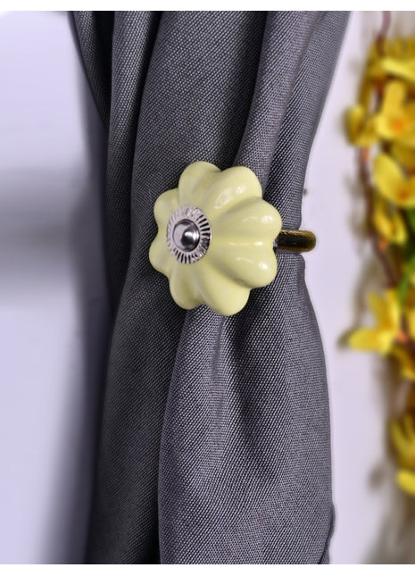 Curtain Tie Backs Hook Decorative Wall Hook-Yellow (Set of Two)