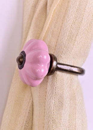 Curtain Tie Backs Hook Decorative Wall Hook-Pink (Set of Two)