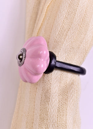Curtain Tie Backs Hook Decorative Wall Hook-Pink (Set of Two)