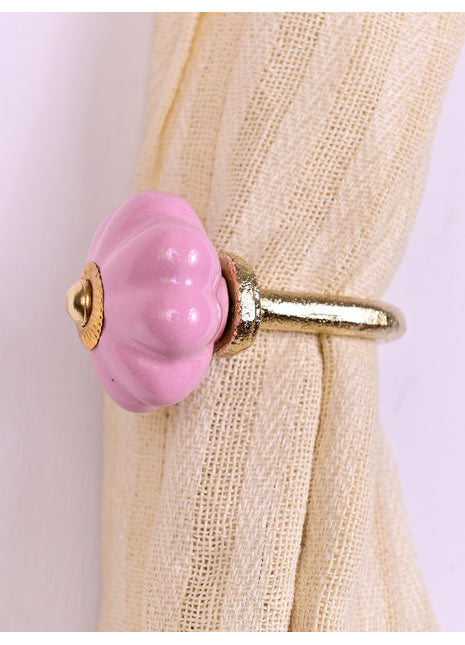 Curtain Tie Backs Hook Decorative Wall Hook-Pink (Set of Two)
