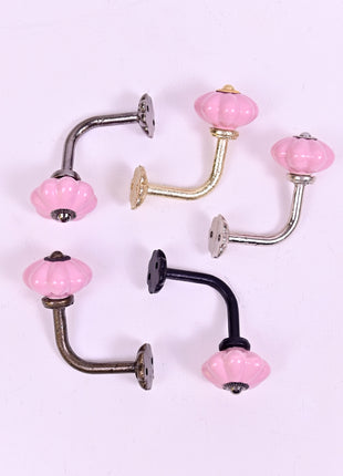 Curtain Tie Backs Hook Decorative Wall Hook-Pink (Set of Two)