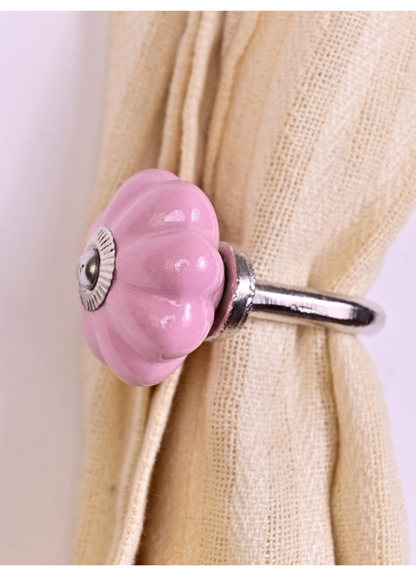 Curtain Tie Backs Hook Decorative Wall Hook-Pink (Set of Two)