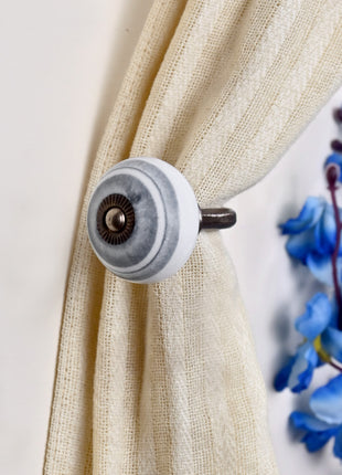 Curtain Tie Backs Hook Decorative Wall Hook-Gray (Set of Two)