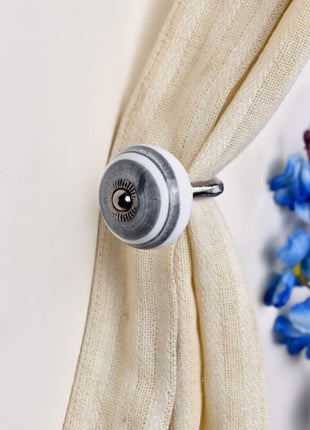 Curtain Tie Backs Hook Decorative Wall Hook-Gray (Set of Two)