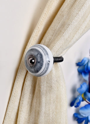 Curtain Tie Backs Hook Decorative Wall Hook-Gray (Set of Two)