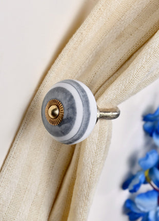 Curtain Tie Backs Hook Decorative Wall Hook-Gray (Set of Two)