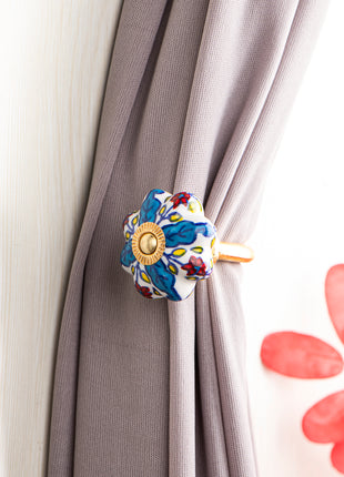 Curtain Tie Backs Hook Decorative Wall Hook-Multicolor (Set of Two)