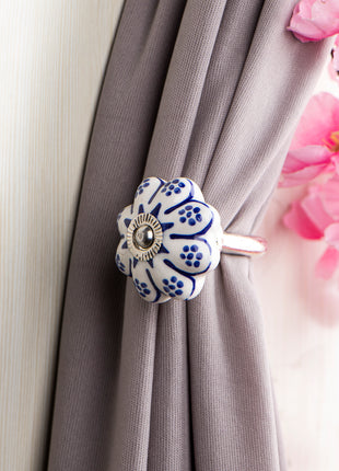 Curtain Tie Backs Hook Decorative Wall Hook-Blue (Set of Two)