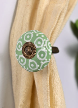 Curtain Tie Backs Hook Decorative Wall Hook- Green ( set of two)