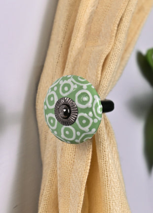 Curtain Tie Backs Hook Decorative Wall Hook- Green ( set of two)