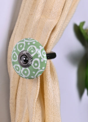 Curtain Tie Backs Hook Decorative Wall Hook- Green ( set of two)