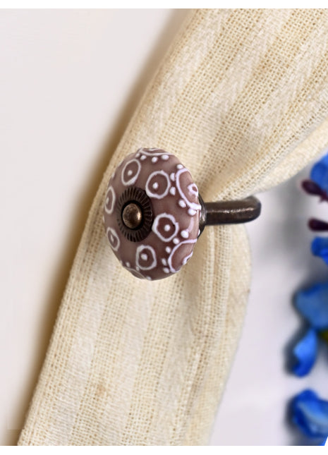 Curtain Tie Backs Hook Decorative Wall Hook- Brown (Set of Two)