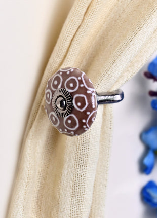 Curtain Tie Backs Hook Decorative Wall Hook- Brown (Set of Two)