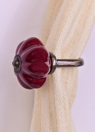 Stylish Maroon Drawer Cabinet Knob & Curtain Tie Bundle
