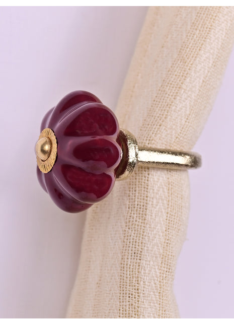 Curtain Tie Backs Hook Decorative Wall Hook-Maroon (Set of Two)