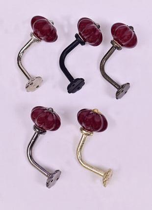Curtain Tie Backs Hook Decorative Wall Hook-Maroon (Set of Two)