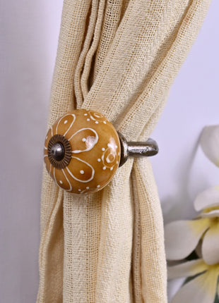 Curtain Tie Backs Hook Decorative Wall Hook-Stylish Brown (Set of Two)