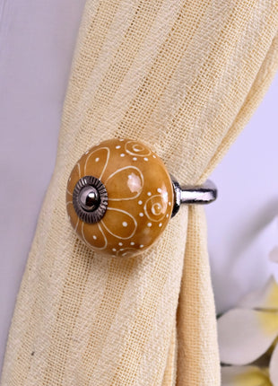 Curtain Tie Backs Hook Decorative Wall Hook-Stylish Brown (Set of Two)