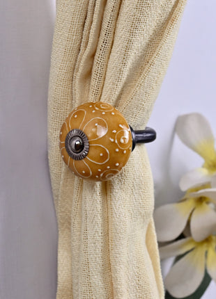 Curtain Tie Backs Hook Decorative Wall Hook-Stylish Brown (Set of Two)
