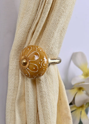 Curtain Tie Backs Hook Decorative Wall Hook-Stylish Brown (Set of Two)