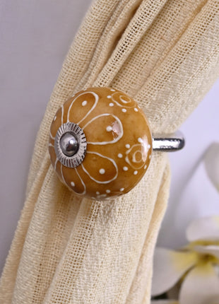 Curtain Tie Backs Hook Decorative Wall Hook-Stylish Brown (Set of Two)