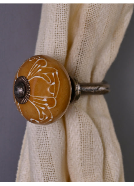 Curtain Tie Backs Hook Decorative Wall Hook-Brown (Set of Two)