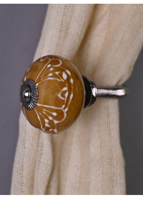 Curtain Tie Backs Hook Decorative Wall Hook-Brown (Set of Two)