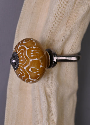 Curtain Tie Backs Hook Decorative Wall Hook-Brown (Set of Two)