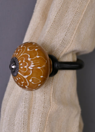 Curtain Tie Backs Hook Decorative Wall Hook-Brown (Set of Two)