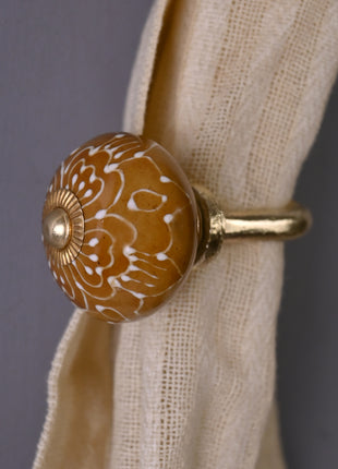 Curtain Tie Backs Hook Decorative Wall Hook-Brown (Set of Two)