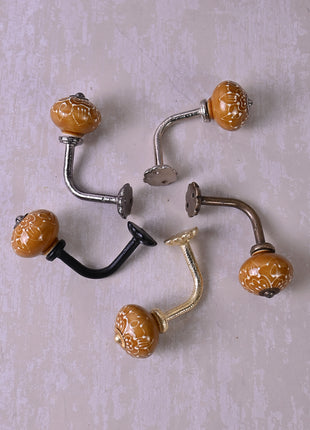 Curtain Tie Backs Hook Decorative Wall Hook-Brown (Set of Two)