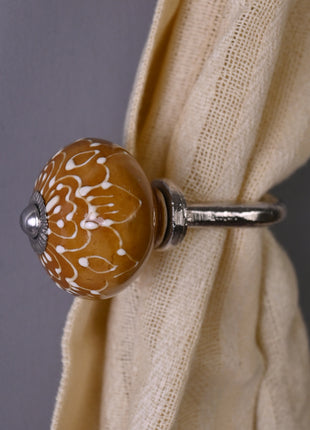 Curtain Tie Backs Hook Decorative Wall Hook-Brown (Set of Two)