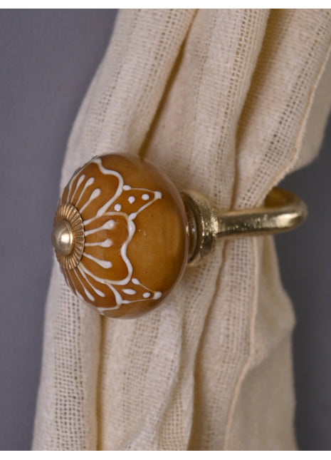 Curtain Tie Backs Hook Decorative Wall Hook-Brown (Set of Two)