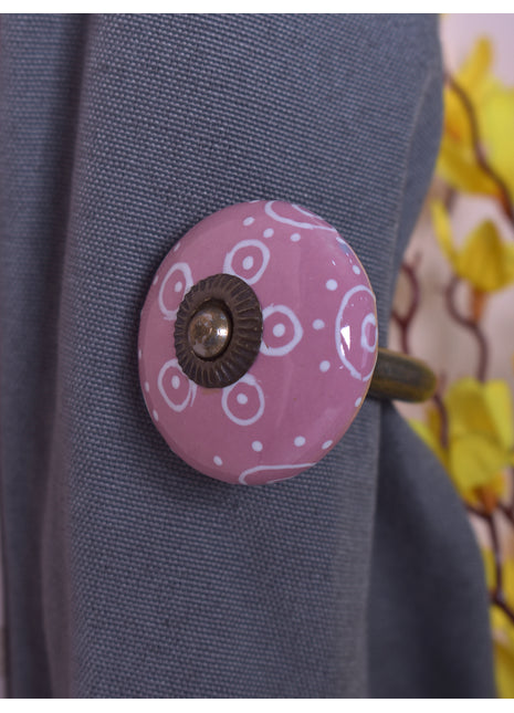 Curtain Tie Backs Hook Decorative Wall Hook- Pink (Set of Two)