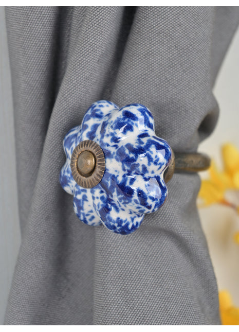 Curtain Tie Backs Hook Decorative Wall Hook- Blue (Set of Two)