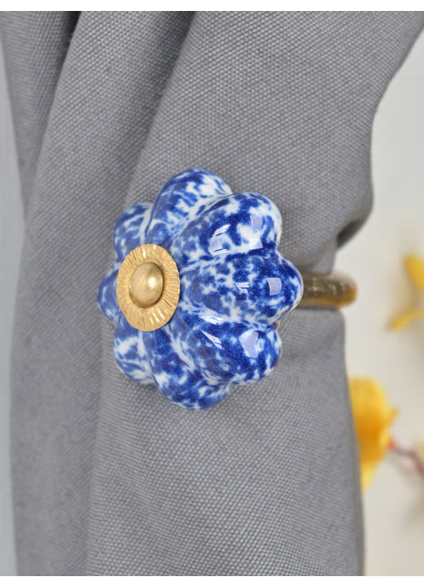 Curtain Tie Backs Hook Decorative Wall Hook- Blue (Set of Two)