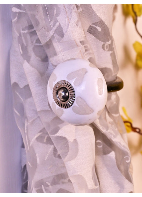 Curtain Tie Backs Hook Decorative Wall Hook- White (Set of Two)