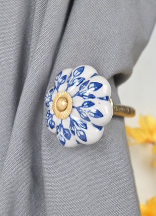 Blue Design Drawer Cabinet Knob & Curtain Tie Bundle 01