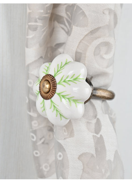 Curtain Tie Backs Hook Decorative Wall Hook-Green (Set of Two)