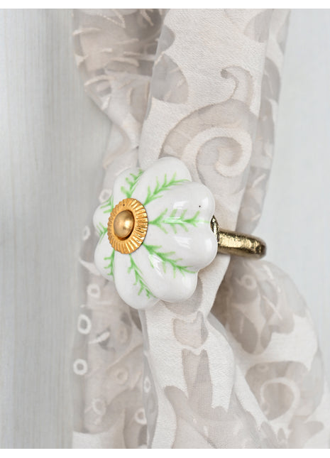 Curtain Tie Backs Hook Decorative Wall Hook-Green (Set of Two)