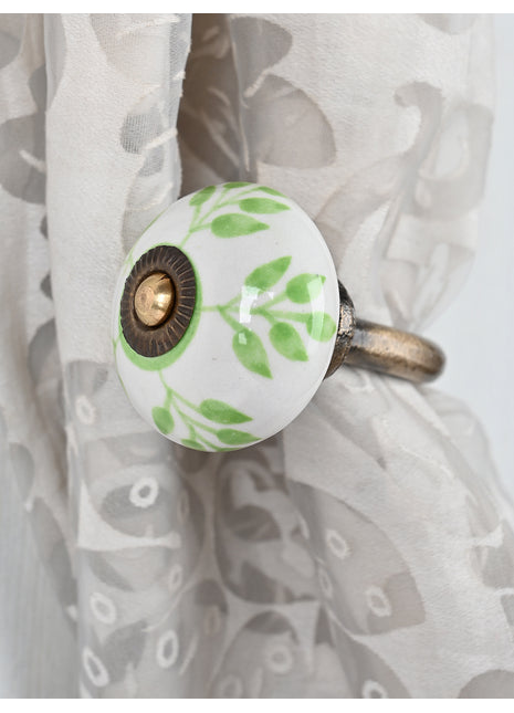 Curtain Tie Backs Hook Decorative Wall Hook-Green (Set of Two)