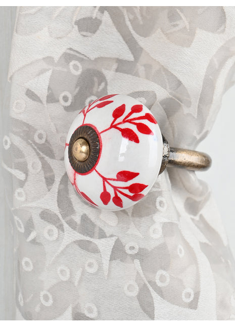 Curtain Tie Backs Hook Decorative Wall Hook- Red (Set of Two)