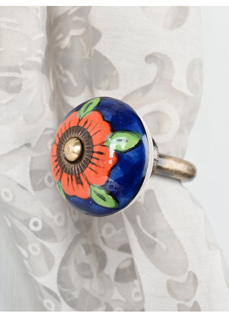 Curtain Tie Backs Hook Decorative Wall Hook-Orange, Blue Color (Set of Two)