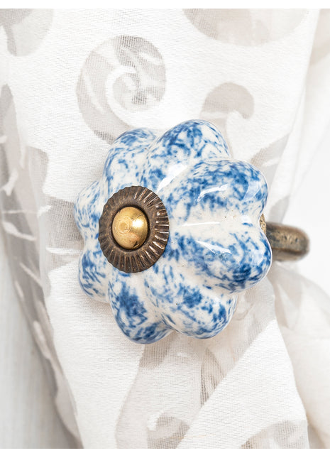 Curtain Tie Backs Hook Decorative Wall Hook-Blue (Set of Two)