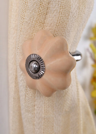 Curtain Tie Backs Hook Decorative Wall Hook- Light Beige Color (Set of Two)