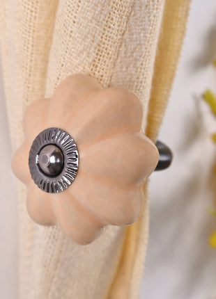 Curtain Tie Backs Hook Decorative Wall Hook- Light Beige Color (Set of Two)