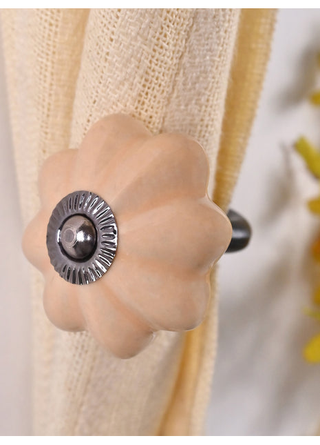 Curtain Tie Backs Hook Decorative Wall Hook- Light Beige Color (Set of Two)