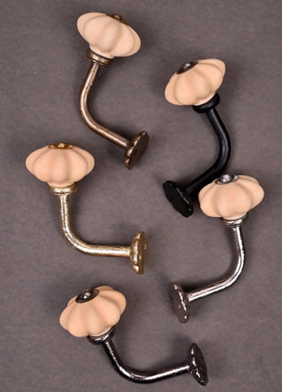 Curtain Tie Backs Hook Decorative Wall Hook- Light Beige Color (Set of Two)