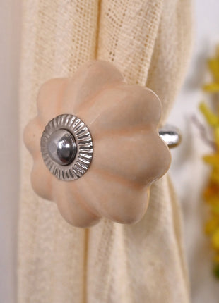 Curtain Tie Backs Hook Decorative Wall Hook- Light Beige Color (Set of Two)